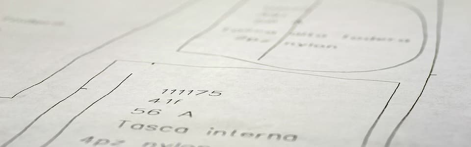 Annotated pattern paper — 'Tasca interna'